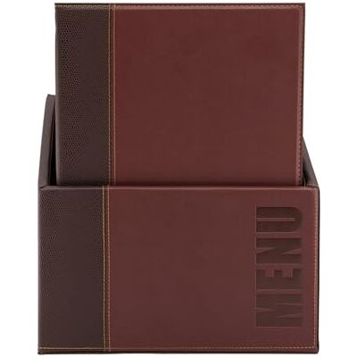 SECURIT Conjunto de 20 suportes Trendy Line com caixa de exposição Bordeaux SECURIT Conjunto de 20 suportes Trendy Line com caixa de exposição Bordeaux