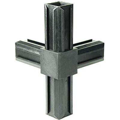 Alberts Acessório para tubos XD, peça em forma de T com saída suplementar em ângulo reto, plástico, preto, 30 x 30 x 2,0 mm, conjunto de 10 Alberts Acessório para tubos XD, peça em forma de T com saída suplementar em ângulo reto, plástico, preto, 30 x 30 x 2,0 mm, conjunto de 10