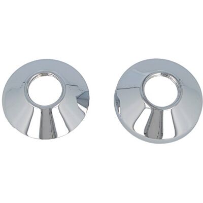tecuro Universal Rosetas de rosca de 85 mm de diâmetro (2 unidades) em forma cónica para acessórios de parede, latão cromado tecuro Universal Rosetas de rosca de 85 mm de diâmetro (2 unidades) em forma cónica para acessórios de parede, latão cromado