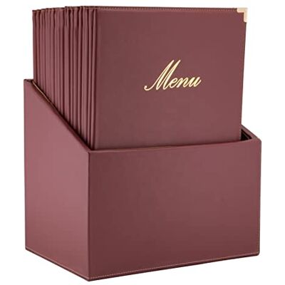 SECURIT Conjunto de 20 suportes Classic Line caixa de exibição Bordeaux SECURIT Conjunto de 20 suportes Classic Line caixa de exibição Bordeaux