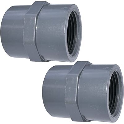 AERZETIX Conjunto de 2 punhos roscados 3/4'' x 3/4'' em plástico feminino para aparafusar encaixe reto de pressão para mangueiras de 16 bares AERZETIX Conjunto de 2 punhos roscados 3/4'' x 3/4'' em plástico feminino para aparafusar encaixe reto de pressão para mangueiras de 16 bares