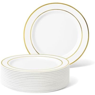Matana - 25 Premium - Borda dourada - 19cm - Pratos Matana - 25 Premium - Borda dourada - 19cm - Pratos