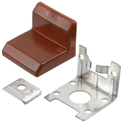 AERZETIX Conjunto de 10 quadros de fixação para bancada de cozinha com tampa de plástico hardware de suspensão de parede em aço cor castanho montagem na parede AERZETIX Conjunto de 10 quadros de fixação para bancada de cozinha com tampa de plástico hardware de suspensão de parede em aço cor castanho montagem na parede