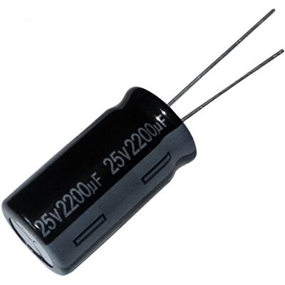 AERZETIX : 10 condensadores eletrolíticos radiais 2200 µF ± 20% 25V THT 105°C 2000h Ø 12,5 x 25 mm AERZETIX : 10 condensadores eletrolíticos radiais 2200 µF ± 20% 25V THT 105°C 2000h Ø 12,5 x 25 mm