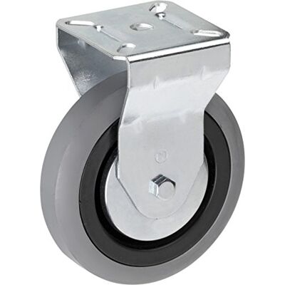 Metafranc Roda de borracha (100 mm de diâmetro, placa de 60 x 60 mm, superfície de rolamento suave, rolamento deslizante, capacidade de carga de 75 kg, rodas de transporte) Metafranc Roda de borracha (100 mm de diâmetro, placa de 60 x 60 mm, superfície de rolamento suave, rolamento deslizante, capacidade de carga de 75 kg, rodas de transporte)