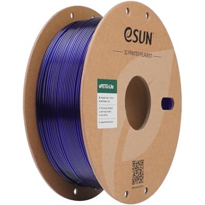 eSUN PETG Filamento 1,75 mm, filtro PETG de alta dureza, bobina de 1 kg (2,2 LBS) filamento de impressão 3D para impressoras 3D, azul eSUN PETG Filamento 1,75 mm, filtro PETG de alta dureza, bobina de 1 kg (2,2 LBS) filamento de impressão 3D para impressoras 3D, azul