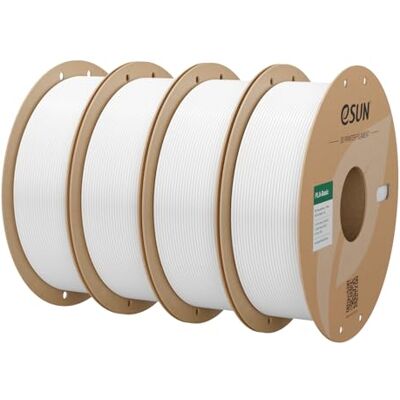 eSUN PLA Filamento de 1,75 mm, PLA Basic Filamento de precisão dimensional +/- 0,05 mm, 1 kg por bobina, 4 bobinas de filamento para impressoras 3D, Branco Frio * 4 eSUN PLA Filamento de 1,75 mm, PLA Basic Filamento de precisão dimensional +/- 0,05 mm, 1 kg por bobina, 4 bobinas de filamento para impressoras 3D, Branco Frio * 4