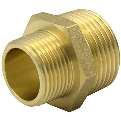 VARIOSAN Niple Redutor , rosca macho de 1 polegada x 3/4 polegadas, latão, adequada para água potável VARIOSAN Niple Redutor , rosca macho de 1 polegada x 3/4 polegadas, latão, adequada para água potável