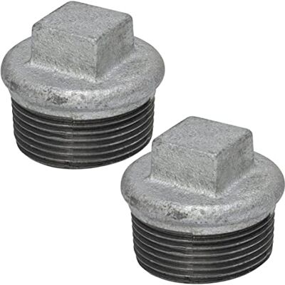 AERZETIX Conjunto de 2 tampas de rosca macho de 1 1/4" para parafuso em ferro fundido acabamento galvanizado canalização canalização aquecimento alimentação sistema de tratamento de água AERZETIX Conjunto de 2 tampas de rosca macho de 1 1/4" para parafuso em ferro fundido acabamento galvanizado canalização canalização aquecimento alimentação sistema de tratamento de água
