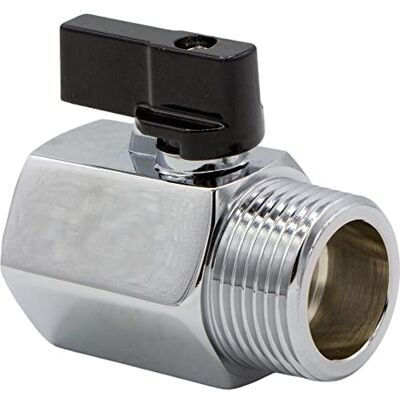 VARIOSAN Mini válvula de esfera, latão , 1/4" IG x 1/4" AG VARIOSAN Mini válvula de esfera, latão , 1/4" IG x 1/4" AG