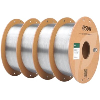 eSUN Filamento 1,75 mm, alta dureza, 1 kg (2,2 LBS) por bobina, 4 bobinas materiais de impressão para impressoras 3D, transparente eSUN Filamento 1,75 mm, alta dureza, 1 kg (2,2 LBS) por bobina, 4 bobinas materiais de impressão para impressoras 3D, transparente
