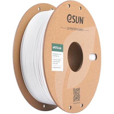 eSUN PETG Filamento 1,75 mm, filtro PETG de alta dureza, bobina de 1 kg (2,2 LBS) filamento de impressão 3D para impressoras 3D, branco sólido eSUN PETG Filamento 1,75 mm, filtro PETG de alta dureza, bobina de 1 kg (2,2 LBS) filamento de impressão 3D para impressoras 3D, branco sólido