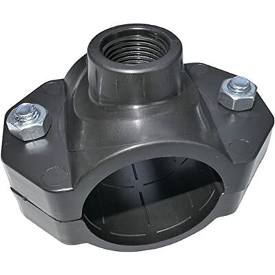 AERZETIX Colarinho de tomada para tubos Ø 50 x 1/2 '' com 2 parafusos braçadeira de derivação para tubos secundários encaixe plástico para mangueira de água com rosca fêmea AERZETIX Colarinho de tomada para tubos Ø 50 x 1/2 '' com 2 parafusos braçadeira de derivação para tubos secundários encaixe plástico para mangueira de água com rosca fêmea