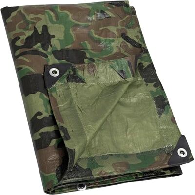 AERZETIX Lona de proteção em polipropileno com ilhoses, efeito camuflagem, densidade 90 g/m² 2,8 x 1,9 metros impermeável às intempéries, campismo obra trabalho AERZETIX Lona de proteção em polipropileno com ilhoses, efeito camuflagem, densidade 90 g/m² 2,8 x 1,9 metros impermeável às intempéries, campismo obra trabalho
