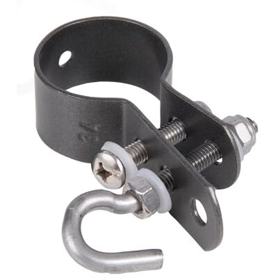 Alberts Braçadeira para barras tensoras de cerca, galvanizada, revestimento plástico antracite-metálico, Ø da braçadeira 38 mm Alberts Braçadeira para barras tensoras de cerca, galvanizada, revestimento plástico antracite-metálico, Ø da braçadeira 38 mm