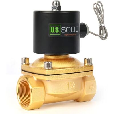U.S. Solid Válvula solenóide – Válvula de água elétrica de liga de zinco de 1 1/4 polegadas, 12 V CC, selo NBR U.S. Solid Válvula solenóide – Válvula de água elétrica de liga de zinco de 1 1/4 polegadas, 12 V CC, selo NBR