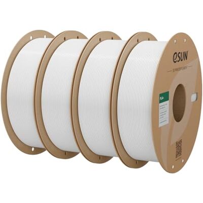 eSUN Filamento PLA+ 1,75 mm, tenacidade melhorada, impressora 3D, filamento PLA Plus, precisão dimensional +/- 0,03 mm, 1 kg por bobina, 4 bobinas para impressão 3D, branco frio * 4 eSUN Filamento PLA+ 1,75 mm, tenacidade melhorada, impressora 3D, filamento PLA Plus, precisão dimensional +/- 0,03 mm, 1 kg por bobina, 4 bobinas para impressão 3D, branco frio * 4