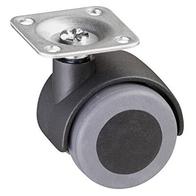 Metafranc Rolo duplo (diâmetro de 40 mm, placa de 38 x 38 mm, roda TPR, superfície de rolamento suave, rolamento de deslizamento, 30 kg, roda de transporte, para móveis, recipientes, tábua de Metafranc Rolo duplo (diâmetro de 40 mm, placa de 38 x 38 mm, roda TPR, superfície de rolamento suave, rolamento de deslizamento, 30 kg, roda de transporte, para móveis, recipientes, tábua de