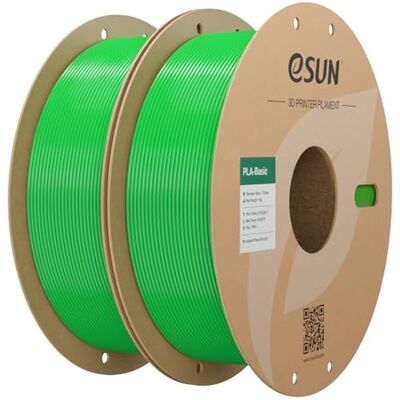 eSUN PLA Filamento 1,75 mm, PLA Basic Filamento de precisão dimensional +/- 0,05 mm, 1 kg por bobina, 2 bobinas de filamento, verde + verde eSUN PLA Filamento 1,75 mm, PLA Basic Filamento de precisão dimensional +/- 0,05 mm, 1 kg por bobina, 2 bobinas de filamento, verde + verde