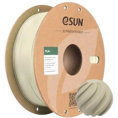 eSUN PLA+ Filamento 1,75mm, Filamento PLA Plus de Maior Resistência para Impressoras 3D, Precisão Dimensional +/- 0,03mm, Carretel de 1KG (2,2 LBS) para Impressoras 3D, Bege Claro eSUN PLA+ Filamento 1,75mm, Filamento PLA Plus de Maior Resistência para Impressoras 3D, Precisão Dimensional +/- 0,03mm, Carretel de 1KG (2,2 LBS) para Impressoras 3D, Bege Claro