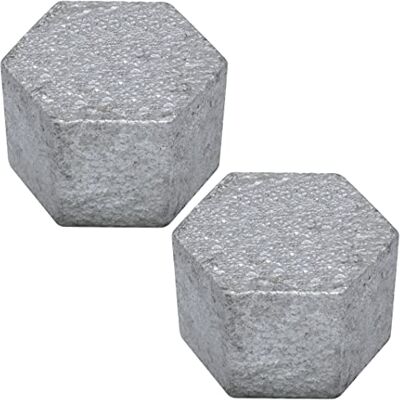 AERZETIX Conjunto de 2 tampões de rosca fêmea de 1/2" para aparafusar em ferro fundido acabamento galvanizado tubo canalização aquecimento alimentação sistema de tratamento de água AERZETIX Conjunto de 2 tampões de rosca fêmea de 1/2" para aparafusar em ferro fundido acabamento galvanizado tubo canalização aquecimento alimentação sistema de tratamento de água