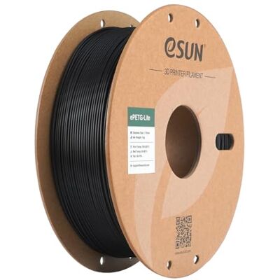 eSUN PETG Filamento 1,75 mm, filtro PETG de alta dureza, bobina de 1 kg (2,2 LBS) filamento de impressão 3D para impressoras 3D, preto eSUN PETG Filamento 1,75 mm, filtro PETG de alta dureza, bobina de 1 kg (2,2 LBS) filamento de impressão 3D para impressoras 3D, preto