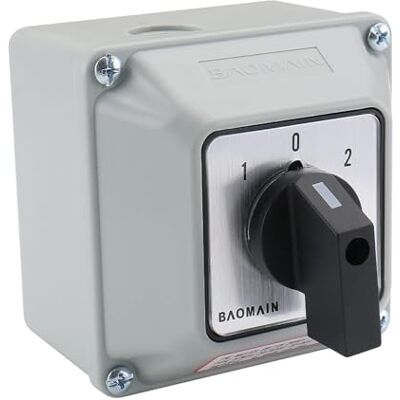 Baomain SZW26-20/D202.2D Interruptor interruptor rotativo universal com caixa exterior para interruptor mestre (660 V, 20 A, 3 posições, 2 fases) Baomain SZW26-20/D202.2D Interruptor interruptor rotativo universal com caixa exterior para interruptor mestre (660 V, 20 A, 3 posições, 2 fases)
