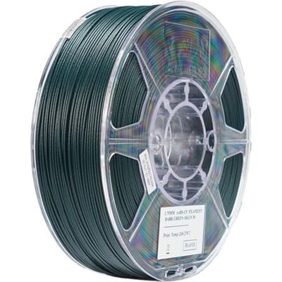 eSUN Filamento ABS 1,75 mm, ABS CF Filamento ABS enchimento de fibra de carbono, bobina de 1 kg (2,2 LBS) materiais de impressão 3D para impressoras 3D FDM, verde escuro eSUN Filamento ABS 1,75 mm, ABS CF Filamento ABS enchimento de fibra de carbono, bobina de 1 kg (2,2 LBS) materiais de impressão 3D para impressoras 3D FDM, verde escuro