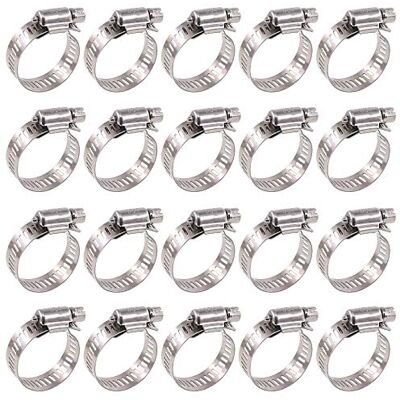 Glarks Kit de mix de grampos para mangueira de água de aço inoxidável, 18-32 mm Glarks Kit de mix de grampos para mangueira de água de aço inoxidável, 18-32 mm