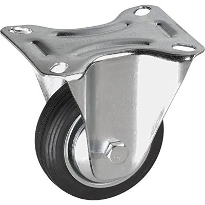 Metafranc Roda de borracha maciça (diâmetro de 100 mm, 104 x 80 mm, superfície de rolamento suave, rolamento de roletes, capacidade de carga de 70 kg, rolo de transporte, rolo para móveis Metafranc Roda de borracha maciça (diâmetro de 100 mm, 104 x 80 mm, superfície de rolamento suave, rolamento de roletes, capacidade de carga de 70 kg, rolo de transporte, rolo para móveis