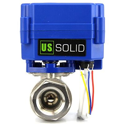 U.S. Solid Válvula motorizada 3/4" 9-24 V AC/DC 2 vias de aço inoxidável válvula de esfera elétrica normalmente fechada (NC), configuração de 3 fios, porta padrão U.S. Solid Válvula motorizada 3/4" 9-24 V AC/DC 2 vias de aço inoxidável válvula de esfera elétrica normalmente fechada (NC), configuração de 3 fios, porta padrão