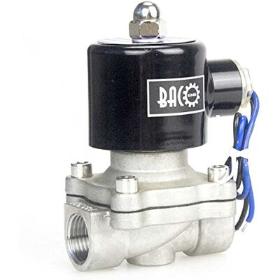 BACOENG AC220V Válvula solenoide elétrica de 1/2" aço inoxidável para água ar óleo NC BACOENG AC220V Válvula solenoide elétrica de 1/2" aço inoxidável para água ar óleo NC