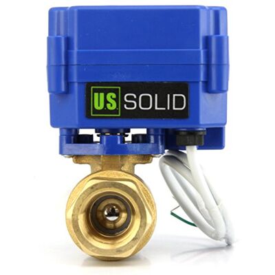 U.S. Solid Válvula de esfera elétrica de 3,4 polegadas DC 9-24 V latão válvula de esfera elétrica normalmente fechada (NC), configuração de 2 cabos, anti-polar U.S. Solid Válvula de esfera elétrica de 3,4 polegadas DC 9-24 V latão válvula de esfera elétrica normalmente fechada (NC), configuração de 2 cabos, anti-polar