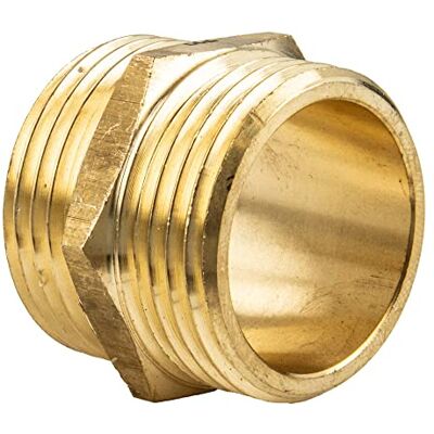 tecuro Rosca dupla exterior G 1 1/4 polegadas, latão branco, CW617N, de acordo com as normas de água potável 50930-6, prensado a quente tecuro Rosca dupla exterior G 1 1/4 polegadas, latão branco, CW617N, de acordo com as normas de água potável 50930-6, prensado a quente