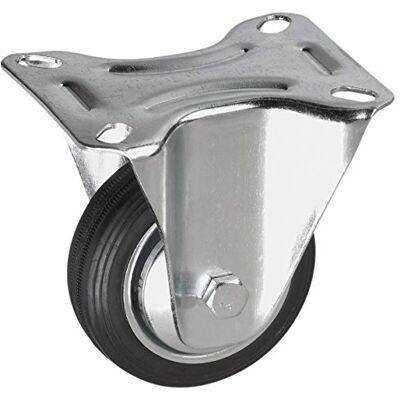 Metafranc Roda de borracha maciça (diâmetro de 80 mm, 104 x 80 mm, superfície de rolamento suave, rolamento de roletes, capacidade de carga de 50 kg, rolo de transporte, rolo para móveis Metafranc Roda de borracha maciça (diâmetro de 80 mm, 104 x 80 mm, superfície de rolamento suave, rolamento de roletes, capacidade de carga de 50 kg, rolo de transporte, rolo para móveis
