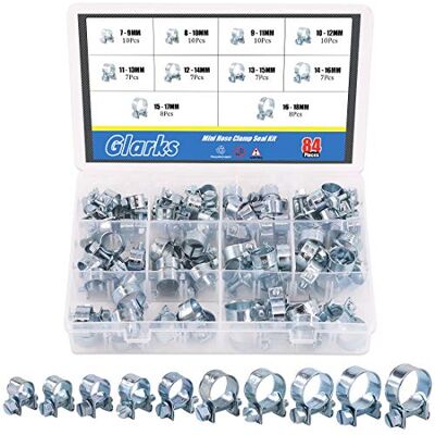 Glarks Conjunto de abraçadeiras para mangueira de gasolina diesel (84 unidades, tamanho 10) Glarks Conjunto de abraçadeiras para mangueira de gasolina diesel (84 unidades, tamanho 10)