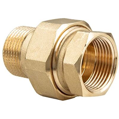tecuro Latão aparafusado cónico selado IG x AG de 1 polegada com anel tórico, resistente a altas temperaturas, latão CW617N de acordo com as normas de água potável 50930-6 tecuro Latão aparafusado cónico selado IG x AG de 1 polegada com anel tórico, resistente a altas temperaturas, latão CW617N de acordo com as normas de água potável 50930-6