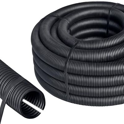 ISOLATECH Tubo ondulado ranhurado DI Ø 16 mm de Ø 20 mm x 5 m preto ISOLATECH Tubo ondulado ranhurado DI Ø 16 mm de Ø 20 mm x 5 m preto
