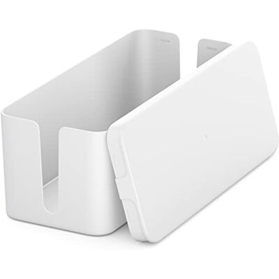 deleyCON Caixa para gerir caixa organizadora de cabos 32,7 cm x 13,5 cm x 12,5 cm plástico robusto 2 guias de cabos proteção e segurança branco deleyCON Caixa para gerir caixa organizadora de cabos 32,7 cm x 13,5 cm x 12,5 cm plástico robusto 2 guias de cabos proteção e segurança branco