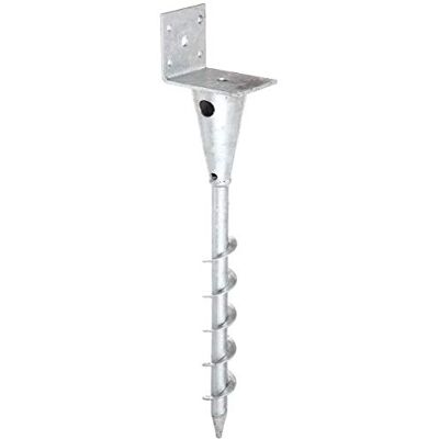 Alberts Ancoragem para postes em forma de L, para parafusar, galvanizado a quente, altura total 470 mm, largura 95 mm Alberts Ancoragem para postes em forma de L, para parafusar, galvanizado a quente, altura total 470 mm, largura 95 mm