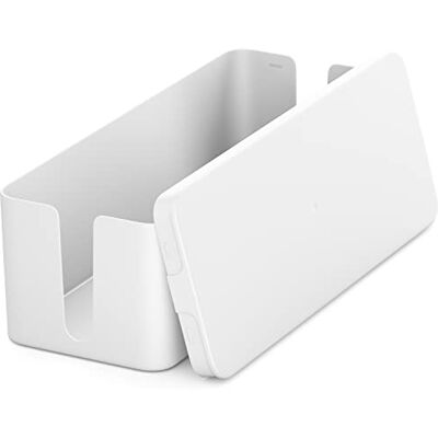 deleyCON Caixa para gerir caixa organizadora de cabos 40,5 cm x 15,3 cm x 13 cm plástico robusto 2 guias de cabos proteção e segurança branco deleyCON Caixa para gerir caixa organizadora de cabos 40,5 cm x 15,3 cm x 13 cm plástico robusto 2 guias de cabos proteção e segurança branco