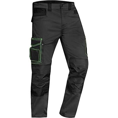 ACE Genesis Calças de trabalho para homem, calças cargo com cintura elástica, multibolsos preto, cinzento ACE Genesis Calças de trabalho para homem, calças cargo com cintura elástica, multibolsos preto, cinzento