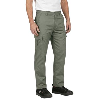 Lee Cooper LCPNT205 Calças cargo clássicas de trabalho com vários bolsos, de cuidado fácil e resistente, para homem, caqui Lee Cooper LCPNT205 Calças cargo clássicas de trabalho com vários bolsos, de cuidado fácil e resistente, para homem, caqui