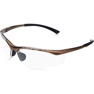 bollé CONTOUR Montura em nylon bronze hastes TIPGRIP ponte nasal TPE de conforto PC incolor anti-riscos e antiembaciamento/PLATINUM bolsa de microfibra gratuita bollé CONTOUR Montura em nylon bronze hastes TIPGRIP ponte nasal TPE de conforto PC incolor anti-riscos e antiembaciamento/PLATINUM bolsa de microfibra gratuita