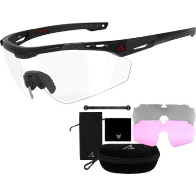 ACE Schakal SKL-1 Óculos de proteção Óculos para exteriores, de tiro e desportivos, táticas e desportivas, com 3 lentes diferentes ACE Schakal SKL-1 Óculos de proteção Óculos para exteriores, de tiro e desportivos, táticas e desportivas, com 3 lentes diferentes