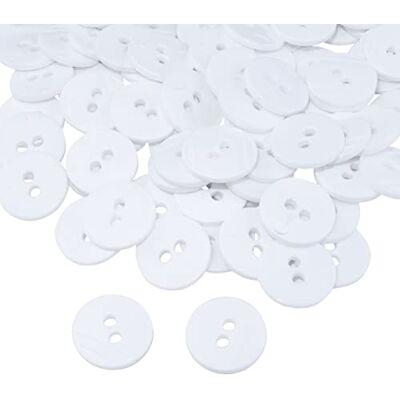 AERZETIX Conjunto de 100 botões redondos Ø 15 x 2,2 mm 24 L L24 com 2 orifícios cor branca em plástico diâmetro de abertura 2 mm merceria/costura/artesanato/moda/bordado AERZETIX Conjunto de 100 botões redondos Ø 15 x 2,2 mm 24 L L24 com 2 orifícios cor branca em plástico diâmetro de abertura 2 mm merceria/costura/artesanato/moda/bordado