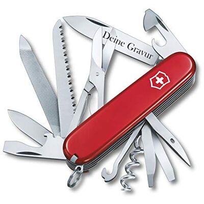Victorinox Canivete de bolso Ranger com gravura na folha I presente para homens mulheres I aniversário I navalha suíça personalizada com 21 funções 1.3763 Victorinox Canivete de bolso Ranger com gravura na folha I presente para homens mulheres I aniversário I navalha suíça personalizada com 21 funções 1.3763