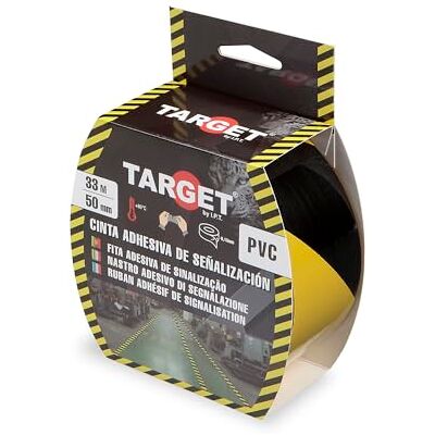 TARGET Fita de sinalização autocolante Para marcação de pisos e objetos, aviso de segurança (amarelo e preto, 33 M x 50 mm) TARGET Fita de sinalização autocolante Para marcação de pisos e objetos, aviso de segurança (amarelo e preto, 33 M x 50 mm)