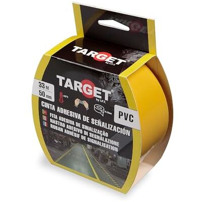 TARGET Fita de sinalização autocolante Para marcação de pisos e objetos, aviso de segurança (amarelo, 33 M x 50 mm) TARGET Fita de sinalização autocolante Para marcação de pisos e objetos, aviso de segurança (amarelo, 33 M x 50 mm)