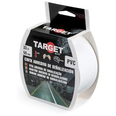 TARGET Fita de sinalização autocolante Para marcação de pisos e objetos, aviso de segurança (branco, 33 M x 50 mm) TARGET Fita de sinalização autocolante Para marcação de pisos e objetos, aviso de segurança (branco, 33 M x 50 mm)